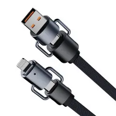 幻响（i-mu）多合一充电线 数据线伸缩便携收纳USB-C 四合一多功能超级快充-锖色