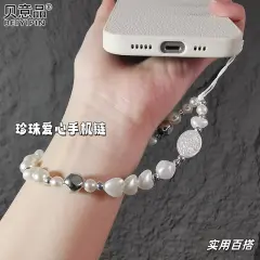 贝意品手机挂绳手机链挂饰巴洛克风珍珠短款手腕挂绳时尚高端串珠饰品